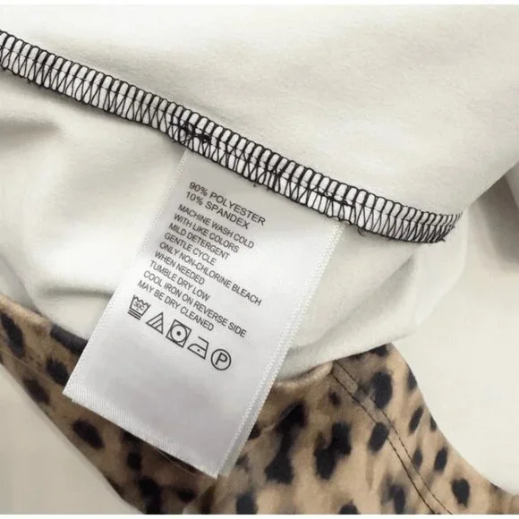 Tommy Bahama Darcy Leopard Print Shift Dress Large Golden Honey Faux Suede - Picture 5 of 9